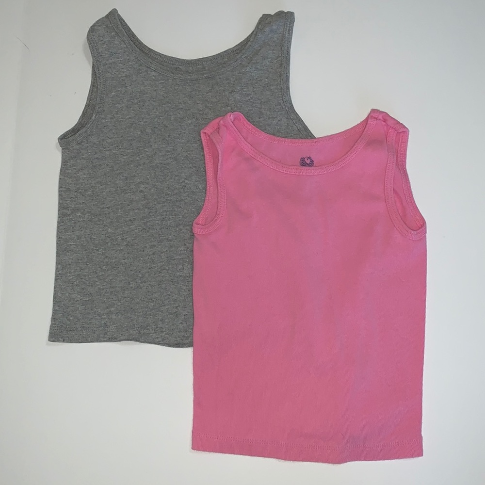 Girl’s tank tops, 2, Pink and Gray, 4T/5T